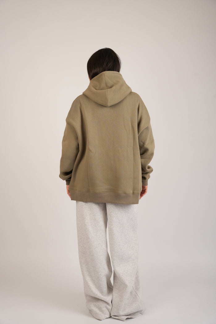 Olive Drift Hoodie – Cotton Embroidered