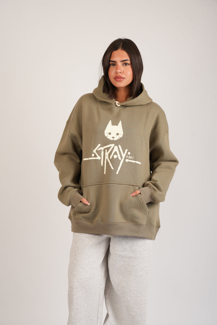 Olive Drift Hoodie – Cotton Embroidered