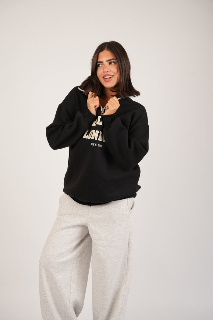 Black Aura Hoodie – Cotton Embroidered