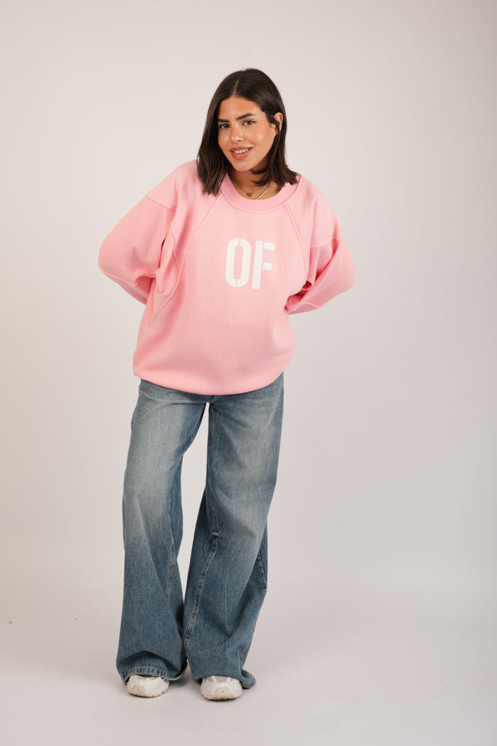 Blush Print Hoodie – Oversize Printed Cotton