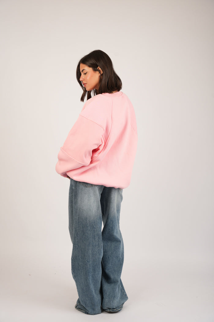 Blush Print Hoodie – Oversize Printed Cotton