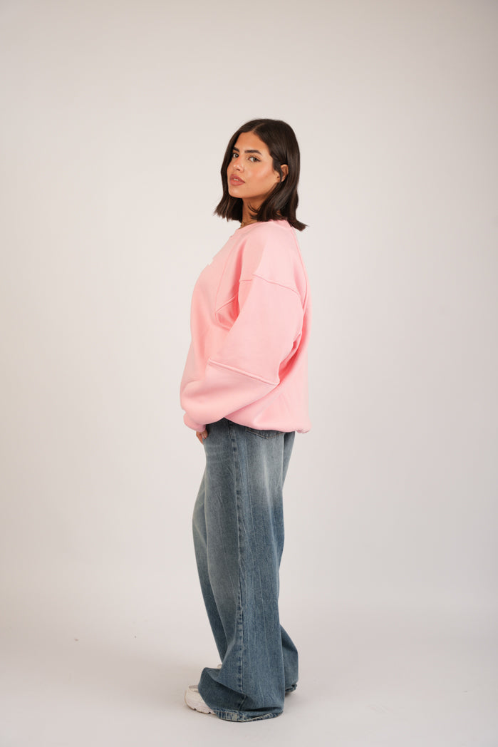 Blush Print Hoodie – Oversize Printed Cotton