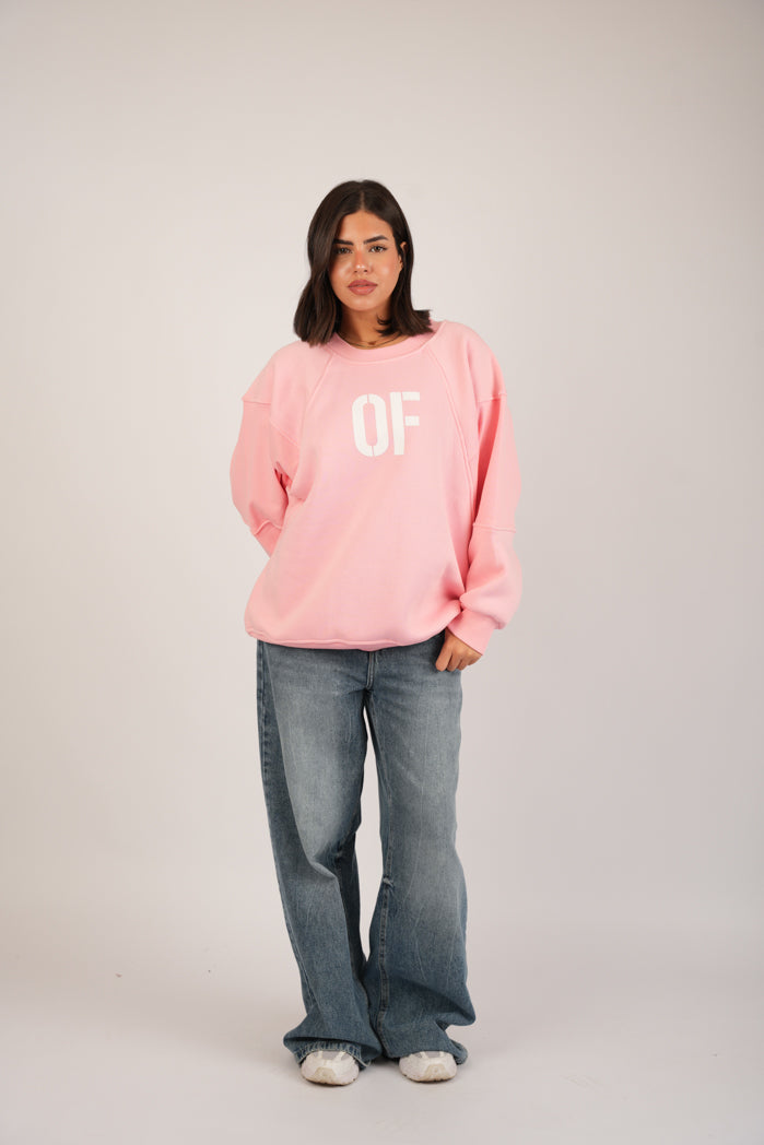 Blush Print Hoodie – Oversize Printed Cotton