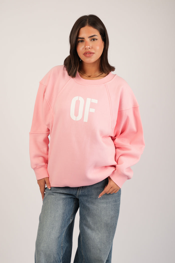 Blush Print Hoodie – Oversize Printed Cotton