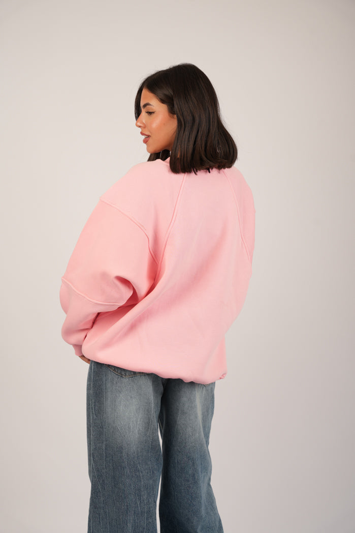 Blush Print Hoodie – Oversize Printed Cotton