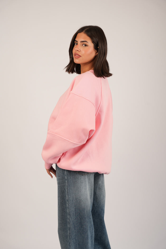 Blush Print Hoodie – Oversize Printed Cotton