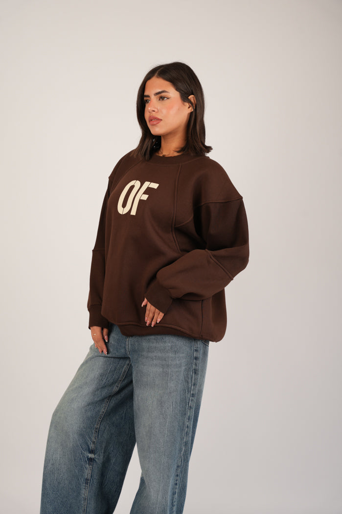 Cocoa Print Hoodie – Oversize Printed Cotton