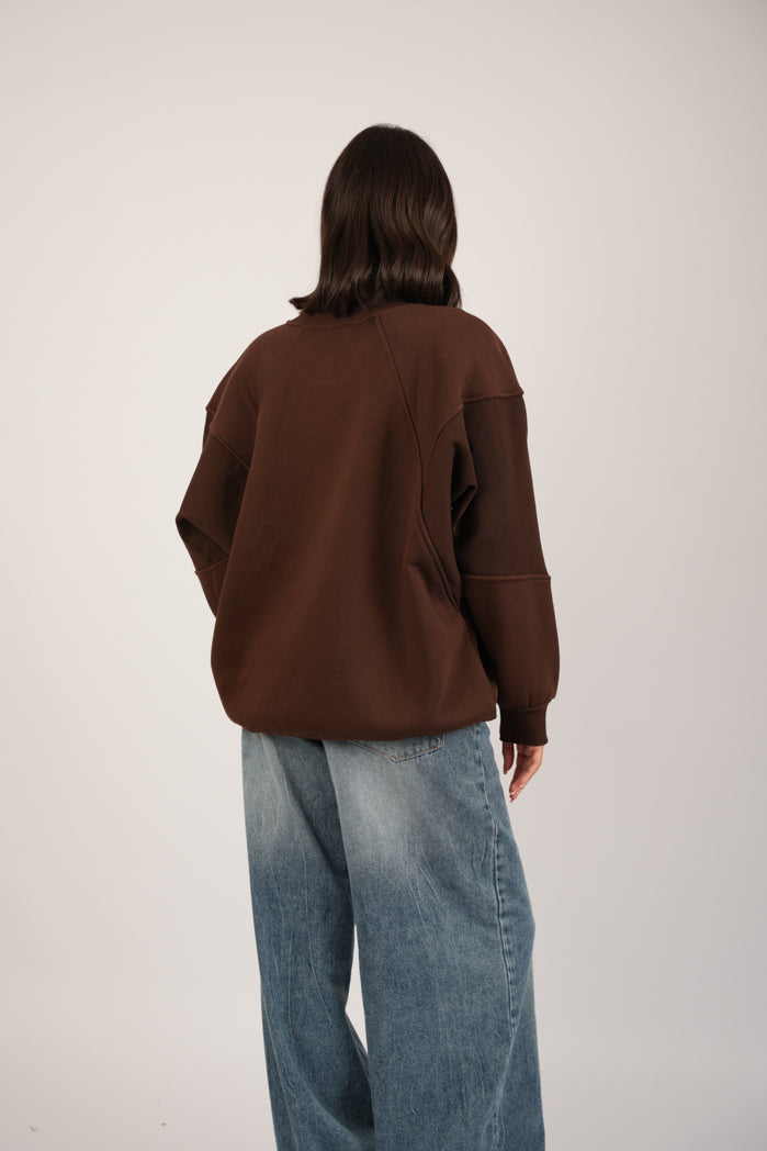 Cocoa Print Hoodie – Oversize Printed Cotton