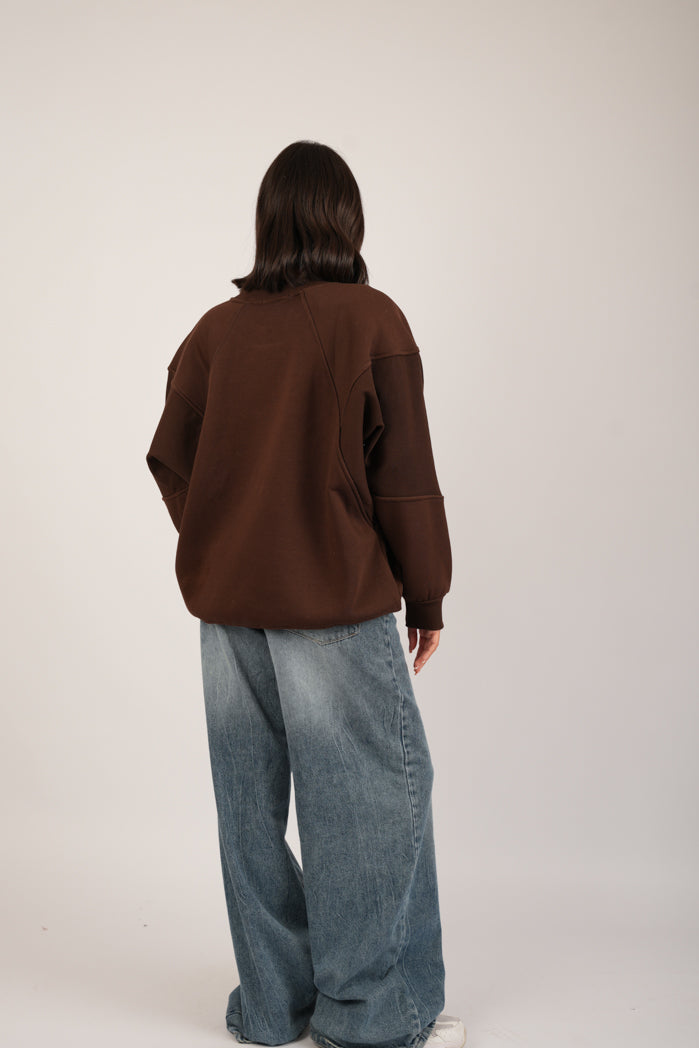 Cocoa Print Hoodie – Oversize Printed Cotton