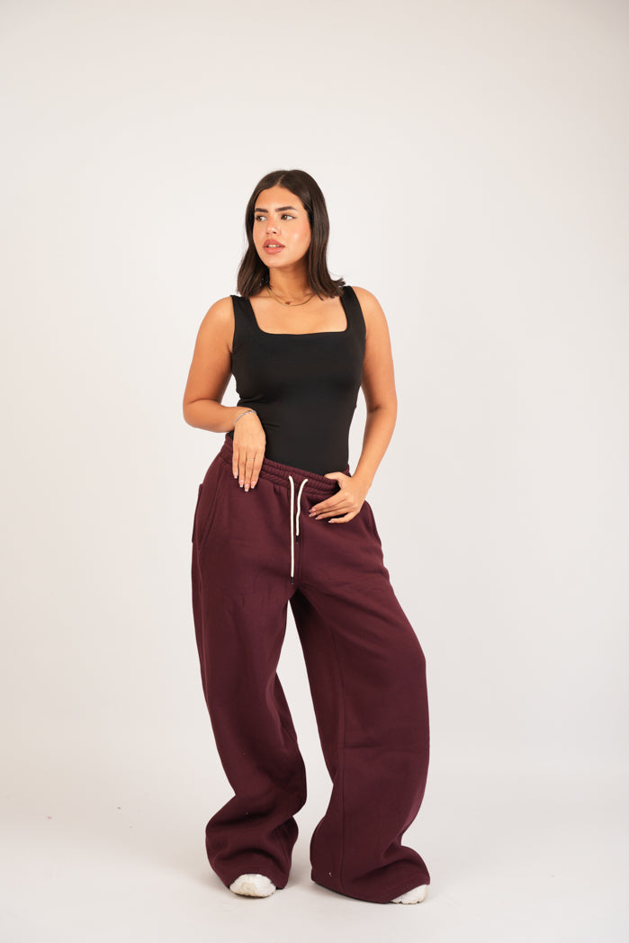 Wine Flow Pants – Wide Leg Sweatpants