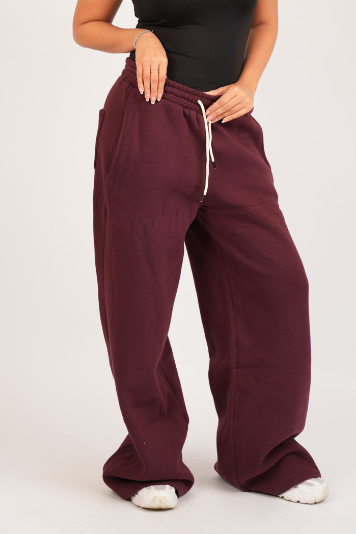 Wine Flow Pants – Wide Leg Sweatpants