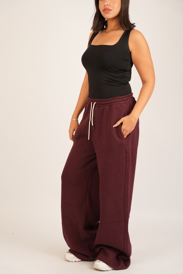 Wine Flow Pants – Wide Leg Sweatpants