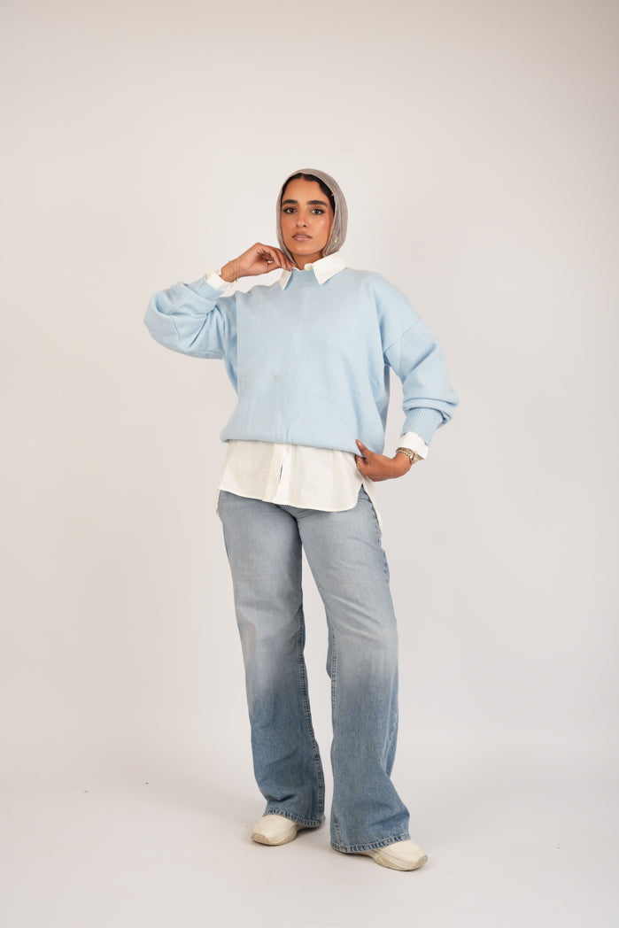 Sky Cozy Pullover – Knitted Oversize Wool