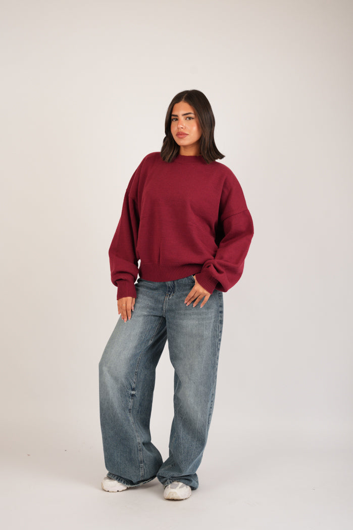 Wine Cozy Pullover – Oversize Wool