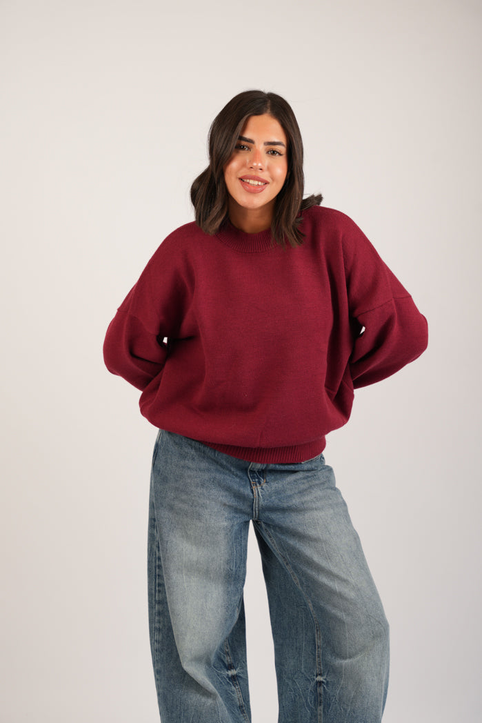Wine Cozy Pullover – Oversize Wool