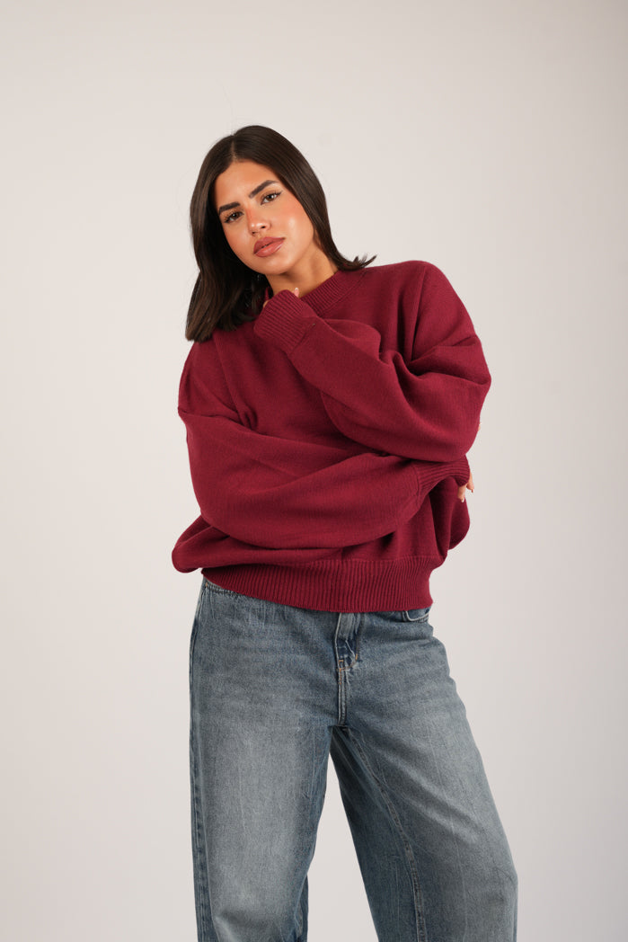 Wine Cozy Pullover – Oversize Wool