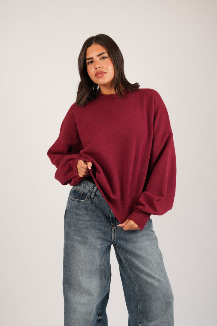 Wine Cozy Pullover – Oversize Wool