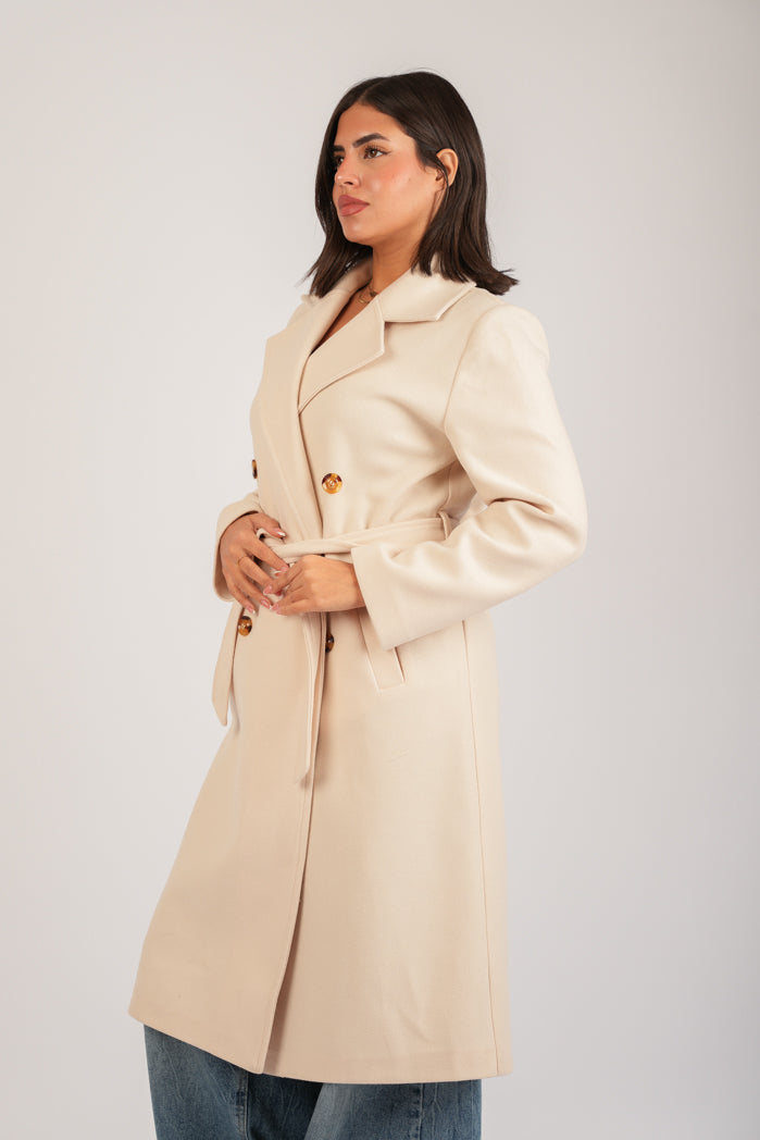 Beige KAFI Broadcloth Coat