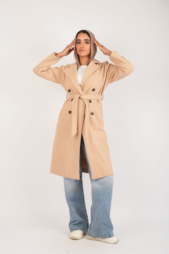 Creamy Broadcloth Statement Coat