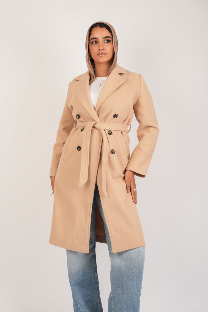 Creamy Broadcloth Statement Coat