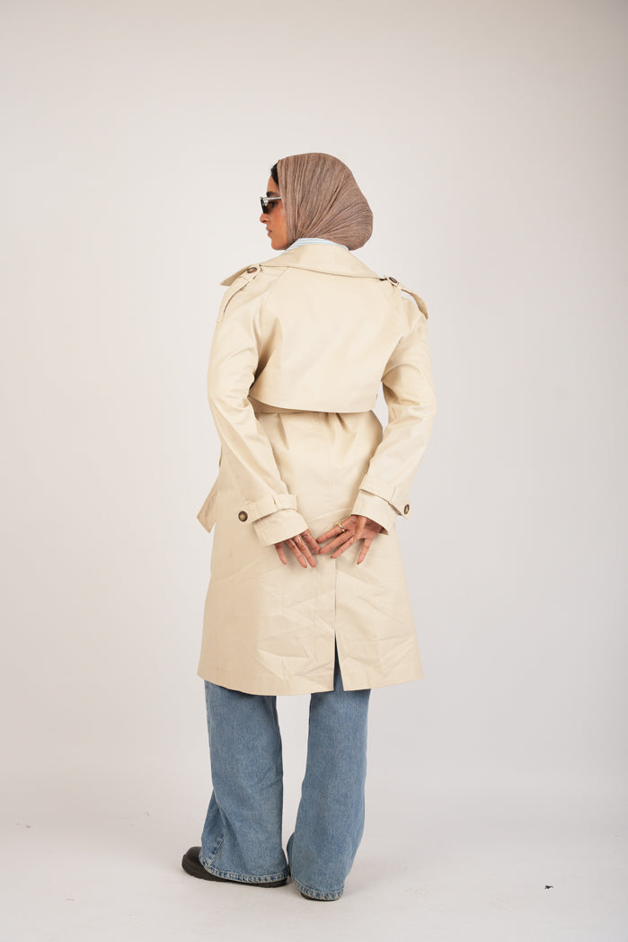 Beige Jaberdin Trench Coat