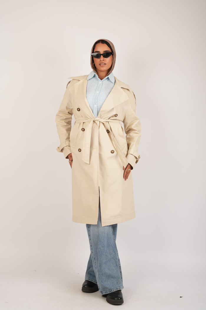 Beige Jaberdin Trench Coat