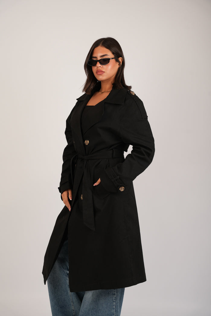 Black Jaberdin Trench Coat
