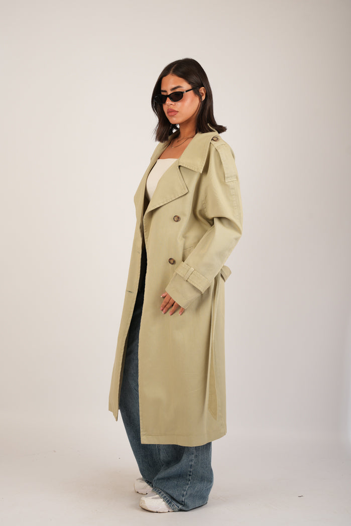 Mint-Green Jaberdin Trench Coat
