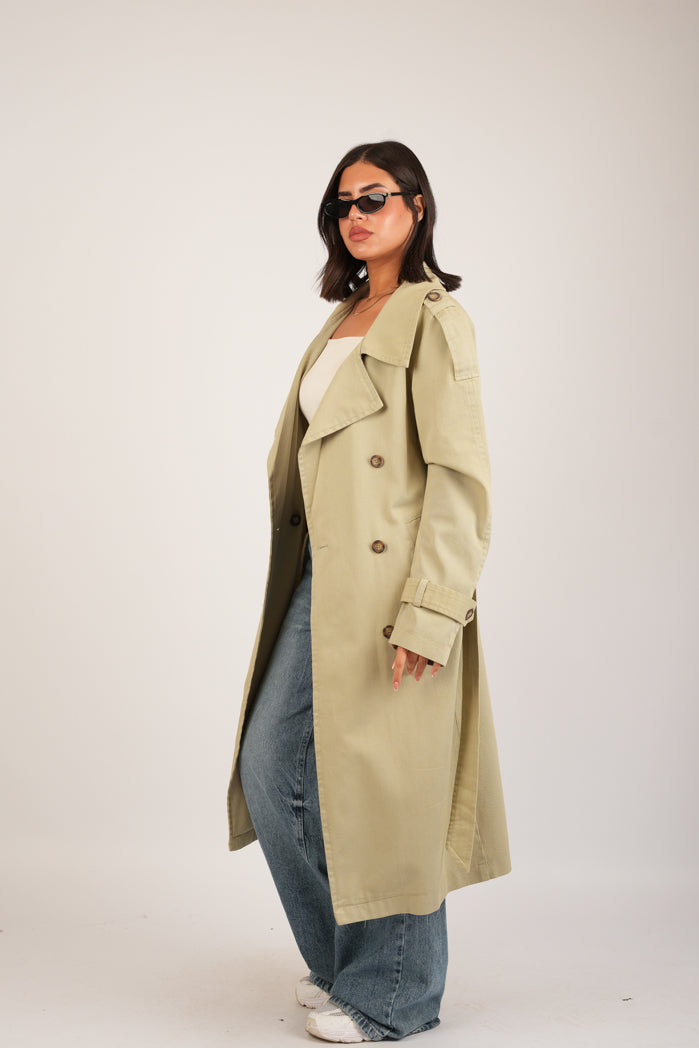 Mint-Green Jaberdin Trench Coat