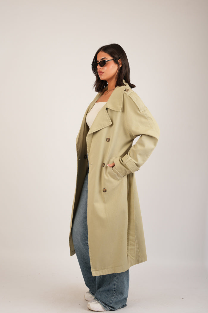 Mint-Green Jaberdin Trench Coat
