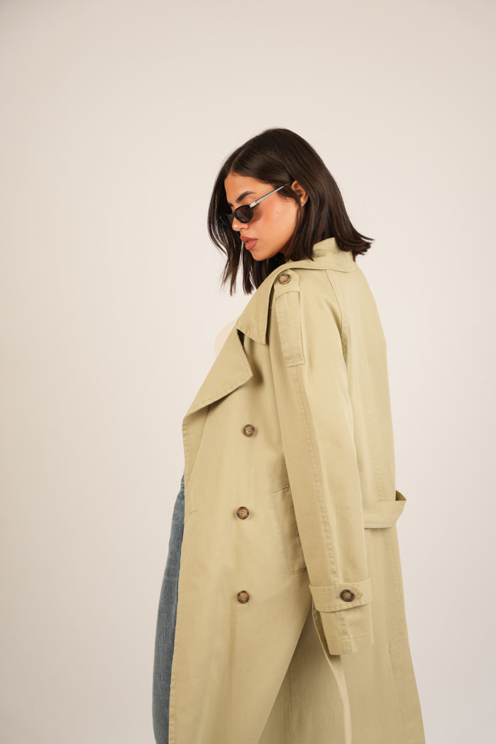 Mint-Green Jaberdin Trench Coat