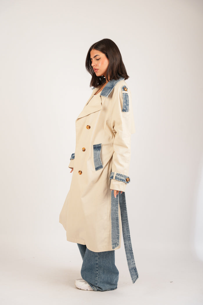Beige Jaberdin Trench Coat