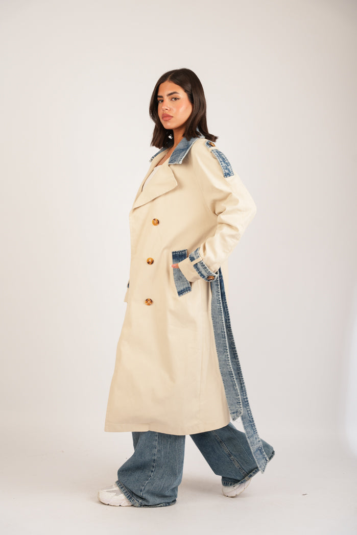 Beige Jaberdin Trench Coat