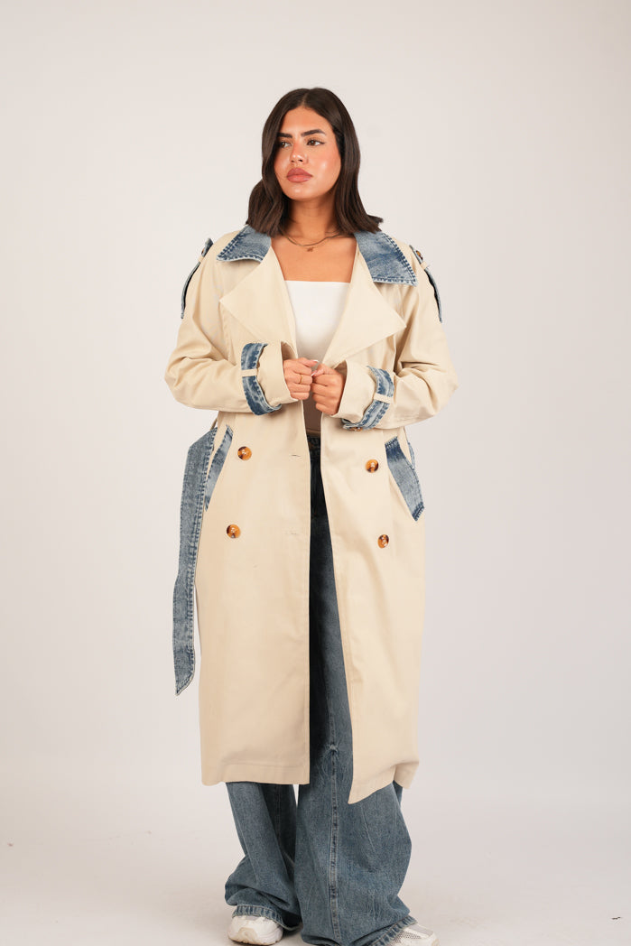 Beige Jaberdin Trench Coat