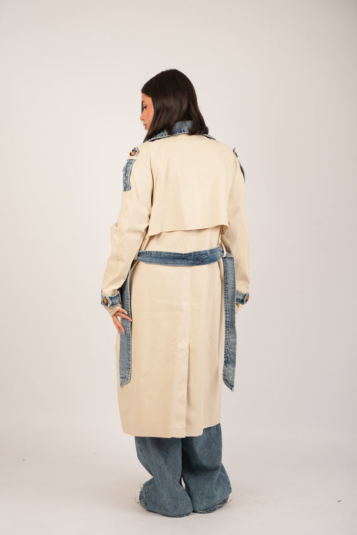 Beige Jaberdin Trench Coat