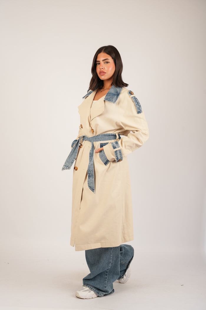 Beige Jaberdin Trench Coat