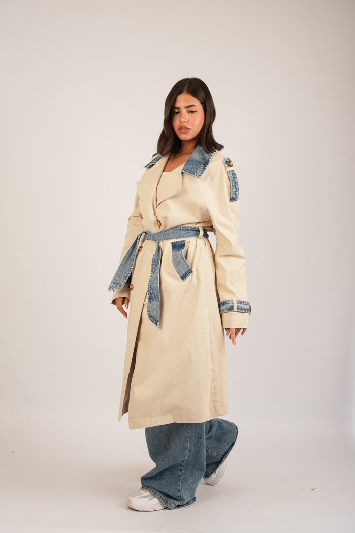 Beige Jaberdin Trench Coat