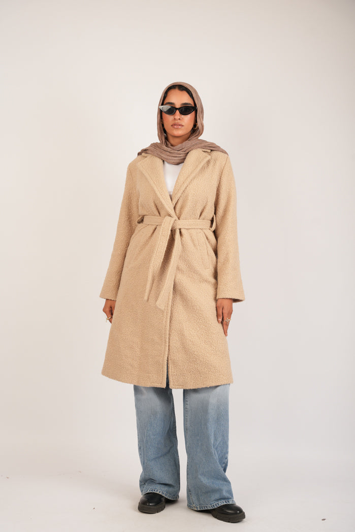 Beige Broadcloth Short Coat