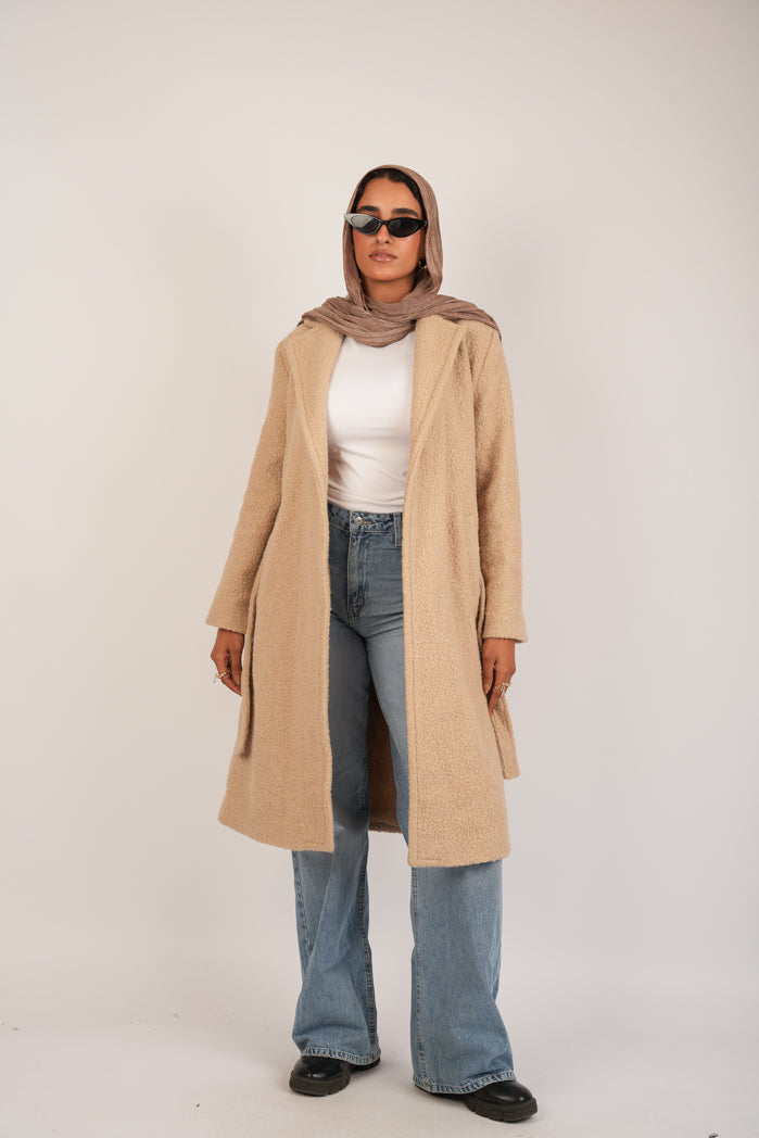 Beige Broadcloth Short Coat
