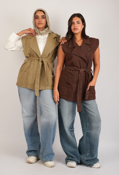 Belted Jaberdin Long Vest