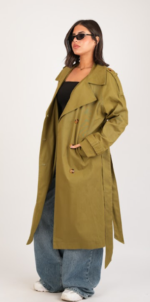Green-Olive Jaberdin Trench Coat