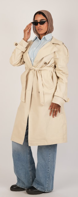 Beige Jaberdin Trench Coat