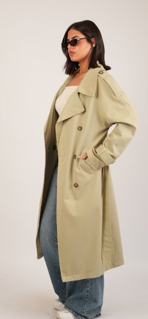 Mint-Green Jaberdin Trench Coat