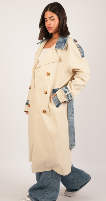 Beige Jaberdin Trench Coat