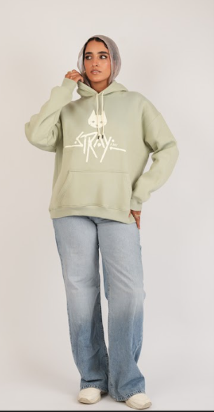 Mint Glow Hoodie – Cotton Embroidered