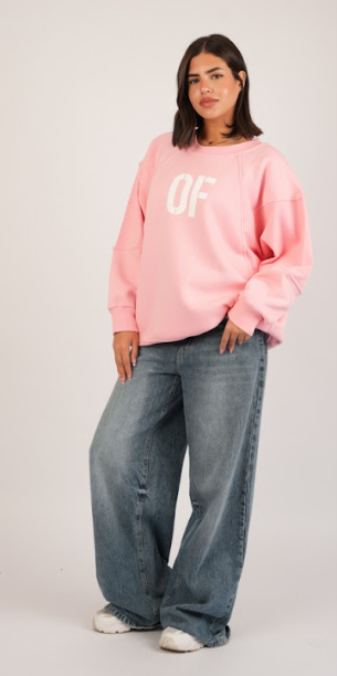 Blush Print Hoodie – Oversize Printed Cotton